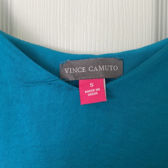 Vince Camuto Teal Waters Satin Tank Top Blouse - Picture 3 of 10